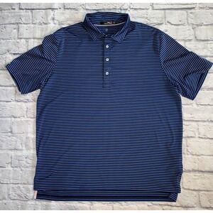 RLX Ralph Lauren Shirt Mens‎ XL Blue Striped Polo Golf Wicking Casual